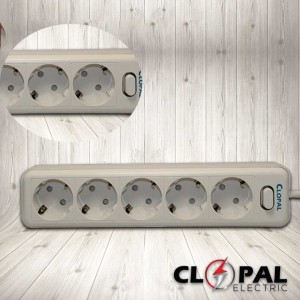 Clopal 5 Ways Extension Socket With 3 Mtrs Cord 2500 Watts