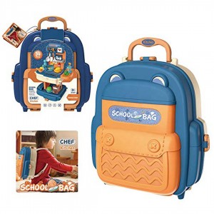 2 In 1 School Bag Turn Into Kitchen Set Toy For Kids