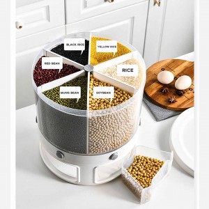 Round Rotatable Multi Functional Dividing Rice Bucket Household