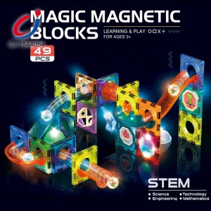 Magic Magnetic Building Block Paradise Ball Track With Light