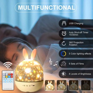 Timer Remote Control Bluetooth Night Star Projector Lamp