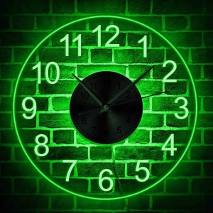 LED Lighting Wall Time Clock with Color Changing Transparent Clock