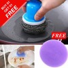 Stainless Steel Handle With Pot Scrub & Kitchen Dish Cleaning Sponge (Buy 1 & Get 1 Free)