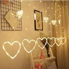 Hearts with Heart String Lights Curtain