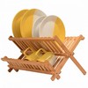 Compact And Foldable Bamboo Wooden Dish Rack