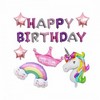 Little Pony Unicorn Happy Birthday Balloon Decoration Set