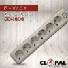 Clopal 6 Ways Extension Socket With 3 Mtrs Cord 2500 Watts