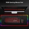 Rgb Gaming Mouse Pad Large Led Mousepad With Non-Slip Rabber Base Soft Pad