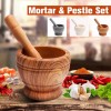 Wooden Manual Mortar Pestle Set Kitchen Hand Grinding