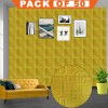 Yellow Circular Shapes 3D Wall Panel Peel And Stick Wall Sticker Pack Of 50