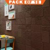 Foam 3D Wallpaper Sticker Dark Brown Pack Of 10