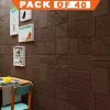 Foam 3D Wallpaper Sticker Dark Brown Pack Of 40