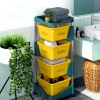 4 Layer Rectangle Shape Modern Rotating Moveable Storage Stand Rack